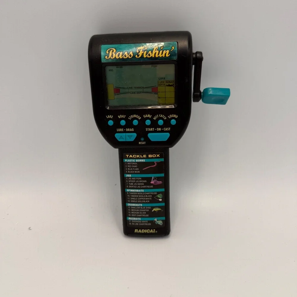 Radica Bass Fishin Handheld Electronic Game Model 3732 Vintage Fishing Tested